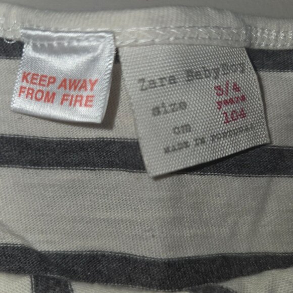 Zara Girl 2/3 Navy & White Striped Long Sleeve Top 4155 - Picture 6 of 7